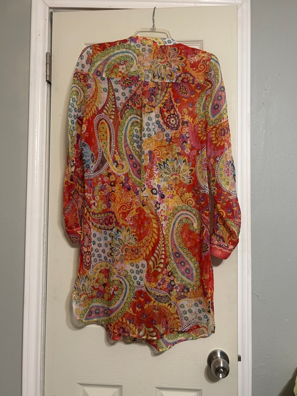 2/$15 Soft surroundings orange floral tunic - Picture 4 of 7
